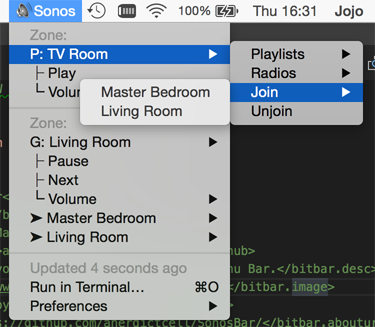 Image preview of SonosBar plugin.