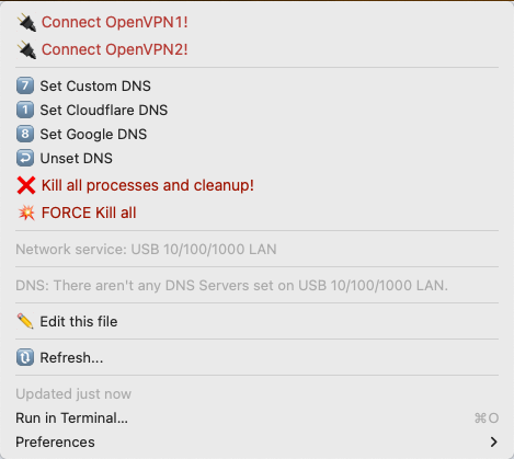 Image preview of MacOS OpenVPN client & DNS Configuration plugin.