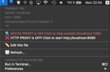 Image preview of MacOS Proxy Switcher plugin.