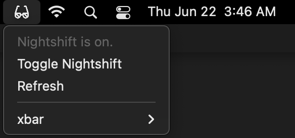 Image preview of Night Shift Toggler plugin.